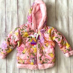 Girls Disney Reversible Jacket Princess 2T worn a few times. The tag is off.